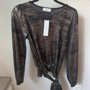 Gilli Shimmering Black and Gold Blouse